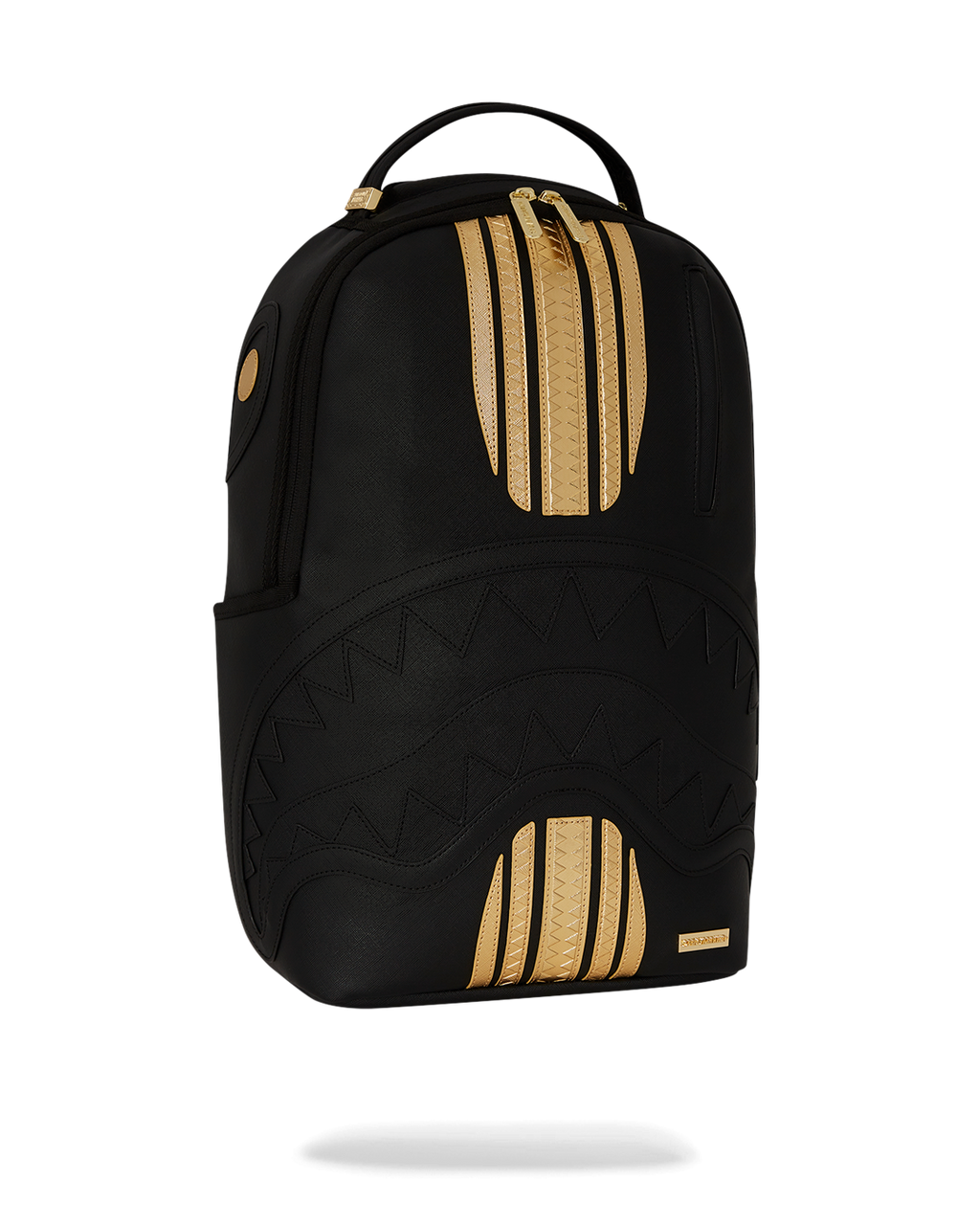 GOLD AND BLACK RACING STRIPES BACKPACK
