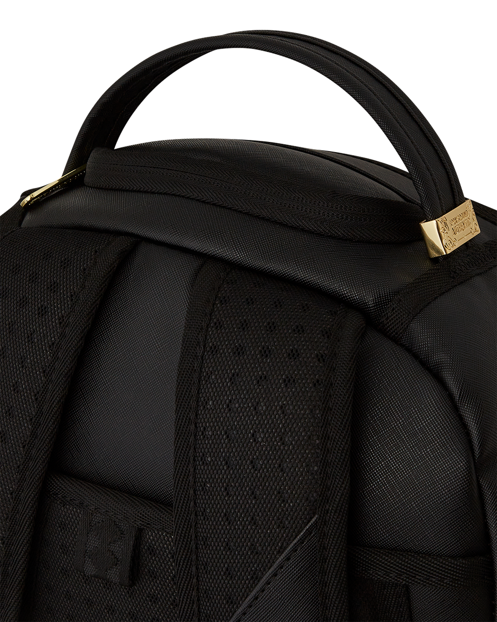 GOLD AND BLACK RACING STRIPES BACKPACK